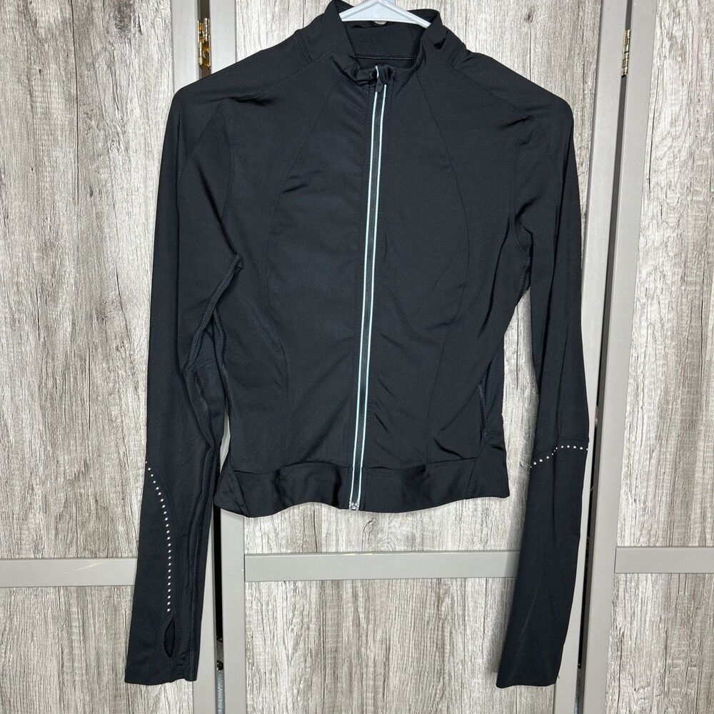lululemon athletica Black Zip-Up Jacket with Reflective Trim